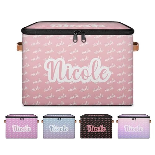 Custom Name Kids Memory Storage Box, Personalized Keepsake Storage Basket | Personalized Foldable Sturdy Large Memory Bin with Handle Lid Lightweight Waterproof Dustproof, 14"L x 10.2"W x 10.4"H - color: Option 8