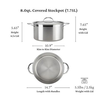 Hestan - ProBond Collection - Professional Clad Stainless Steel 10-Piece Ultimate Cookware Set, Induction Cooktop Compatible - style: 10 Piece