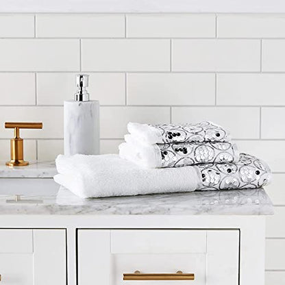 Zahari Home Sinatra 3 Piece Bathroom Towel Set Bath Towel Hand Towel Wash Cloth Absorbent, White - color: White