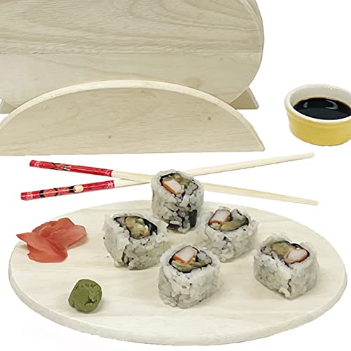 Woodard & Charles Whitewash Wood 6 Serving Boards with Stand, 7 Piece Set | Six Wood Serving Boards on a Display Stand; Serve Sushi, Cheese, Charcuterie, Appetizers and Small Bites for Any Party - color: Whitewash, size: 7 Piece Set