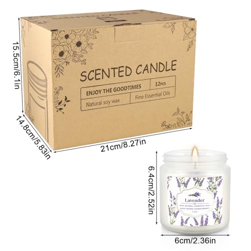 YOROXRG 12 Pack Scented Candles with Added Natural Essential Oils, 3.05oz, Suitable for Various Festivals, Parties, Yoga, and Home Scene - color: 12Colors