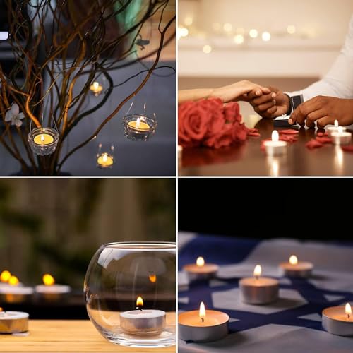 100 Pack 4 Hour Long time Burning,Unscented Tea Lights Candles,White, Smokeless, Dripless,for Weddings, Home, Pool,Shabbat - color: White