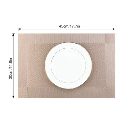 DACHUI Placemats Set of 4, Stylish Woven Place Mats for Dining Table, Washable & Durable PVC Table Mats (Champagne) - color: Champagne, size: 4PCS