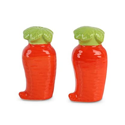 Novelty Ceramic Vegetable Salt and Pepper Shakers Set - Carrot - color: Carrot