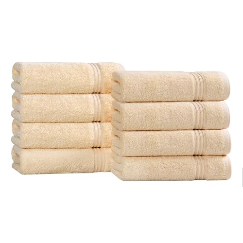Superior Egyptian Cotton Bath Towel Set, Towels For Home Bathroom, Master, Guest Bath, Decor Essentials, Quick Dry, Absorbent, Large Body Towels, Spa, Hotel, Resort, Adult, Kids, Set of 8, Canary - color: Canary, size: Hand Towel (8-Pack)