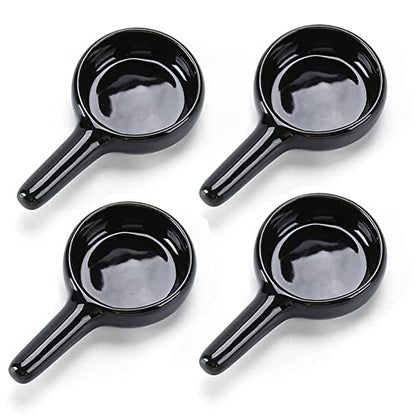4Pcs Ceramic Candle Spoon Tray Holder Tealight Wax Warmer Little Candle Spoon Replacement Fragrance Aromatherapy Furnace Accessories, Black