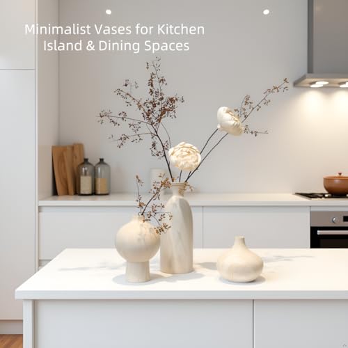 White Ceramic Vase Set of 3