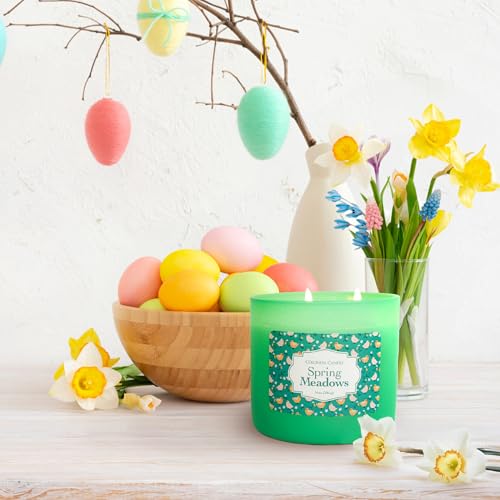Colonial Candle Spring Meadows Scented Jar Candle, Easter Collection, 3 Wick, 14 oz - Up to 60 Hours Burn, Easter Candle, Made in the USA - color: Spring Meadows