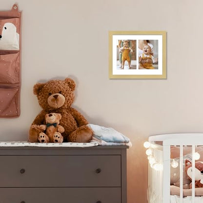 VIOLABBEY 8x10 Collage Picture Frames, Fits Two 4x6 Photos, Gold, 2Pack | Fits One 8x10 Photo without Mat, Wall or Tabletop Display, Includes Stand - color: Gold, size: 8x10-2Pack