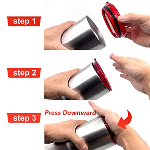 2 Replacement Lids for 30oz Stainless Steel Tumbler Lids - Only Replace The lid With A Top Diameter Of 3.91 inches (Bottom Diameter Of 3.74 inches) - color: 30OZ Seal (2 Red)