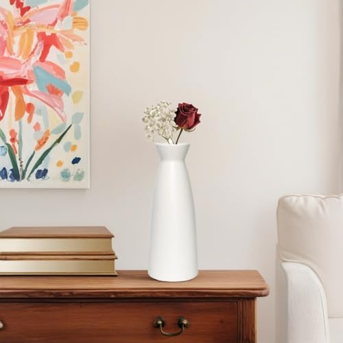 White Ceramic Vase Set of 3,Modern Boho Flowers Vases for Home Decor,Farmhouse,Shelves,Entryway Table Decor,Bathroom,Livingroom Decoration Gifts