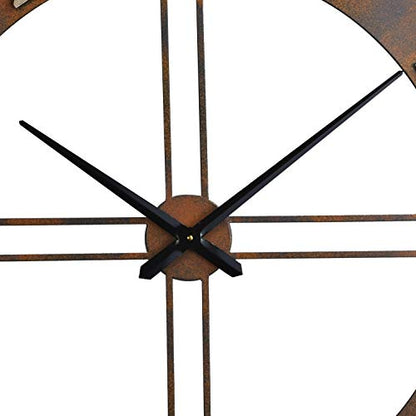 40-Inch Metal Decorative Rusty Wall Clock with Arabic Numerals - size: XX-Large