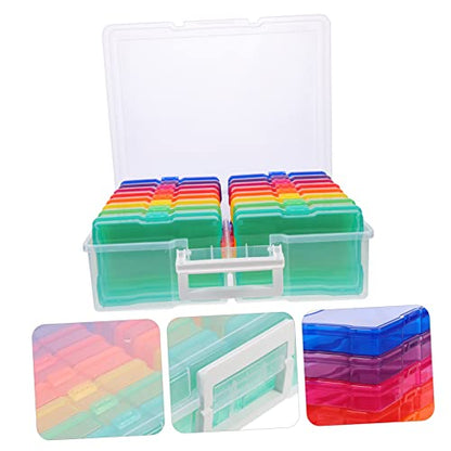 VILLCASE 1set Compartment Photo Storage Organizer Box Versatile Classified Card Holder and Photo Keeper for Home Crafts and Keepsakes for Birthdays and Festivals