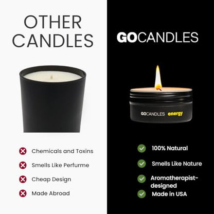 Go Candles Premium Scented Candle Gift Set | 3 Aromatherapy Candles | Natural Coconut Soy Wax | Clean Burning | Hand-Poured in USA | Luxury Home Fragrance | Citrus, Herbal & Earthy Scents