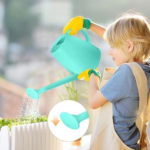 Plastic Watering Can - for Indoor and Outdoor House Plant Garden - with Long Spout - 1/2 Gallon - SkyBlue - color: Skyblue