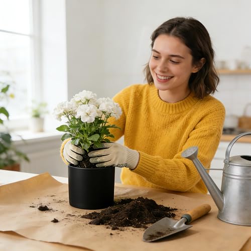 3 Pack Cylinder Planter Set 10/9/8 Inch White Indoor Plant Pots | Modern flower pots with drainage holes and saucers. For outdoor garden, succulent, nursery, and house plants. - color: Black