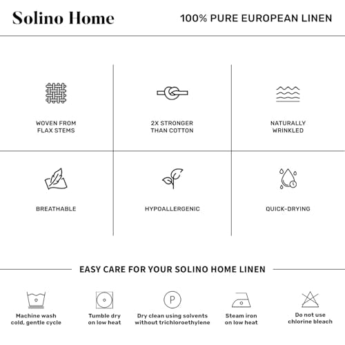 Solino Home 100% Linen Napkins Blue, Classic Hemstitch 20 x 20 in, Set of 4 | Cloth Napkins for everyday meals and hosting | soft plain weave, artisan crafted | Sky Blue | Pure Linen | OEKO-TEX Certified - color: 09: Sky Blue, size: 20" x 20" (Set of 4)