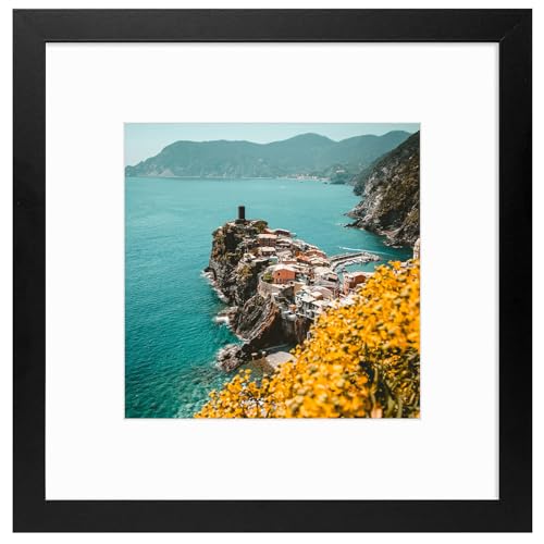 Frametory 12x12 Picture Frame Matted to 8x8, Black | Square Frame for Photo, Art Print, Diamond Painting, Wall Mounting - color: Black, size: 12X12 - 8X8