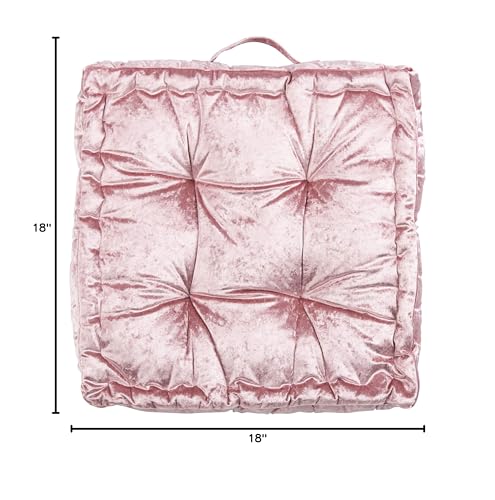 Safavieh Belia Glam 18-inch Blush Pink Velvet Square Floor Pillow - color: Blush, size: 18"W X 18"D X 5"H