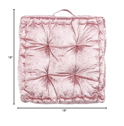 Safavieh Belia Glam 18-inch Blush Pink Velvet Square Floor Pillow - color: Blush, size: 18"W X 18"D X 5"H