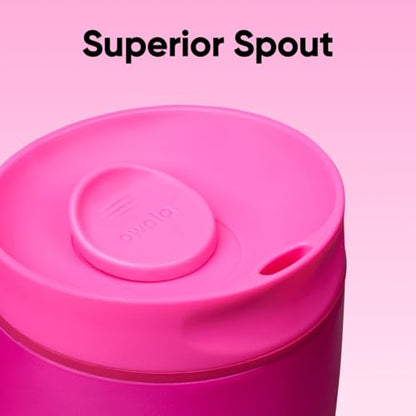 Owala SmoothSip Slider Insulated Stainless Steel Coffee Tumbler, Reusable Iced Coffee Cup, Hot Coffee Travel Mug, BPA Free 12 oz, Read My Lips - color: Read My Lips, size: 12 Ounces, style: No Handle