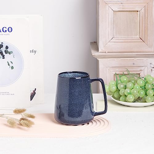 Large Ceramics Coffee Mugs,24 OZ,Large Handle Design,Extra Large Tea and Coffee Cup for Office and Home，Microwave And Dishwasher Safe(Color:24 oz blue) - color: 24 oz blue