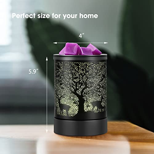 Enaroma Fragrance Wax Melts Warmer with 7 Colors LED Changing Light Scent Oil Candle Warmer for Home Office-Deer Timer - color: Deer Timer
