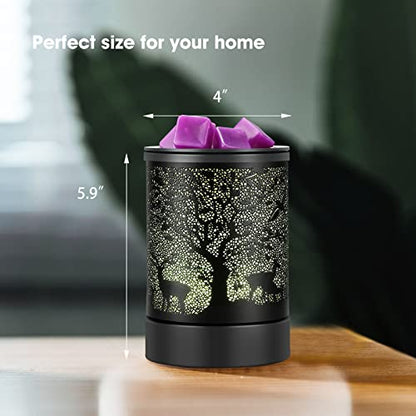 Enaroma Fragrance Wax Melts Warmer with 7 Colors LED Changing Light Scent Oil Candle Warmer for Home Office-Deer Timer - color: Deer Timer
