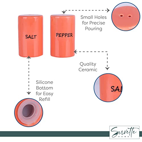 Orange Salt & Pepper Shakers Ceramic - color: Orange