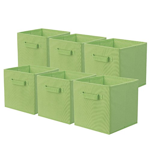 ShellKingdom Storage Bins, Foldable Fabric Storage Cubes And Cloth Storage | Storage Organizer For Closet And Toys, 10.5x10.5x11 INCH, 6 Pack (Green) - color: Green, size: 6