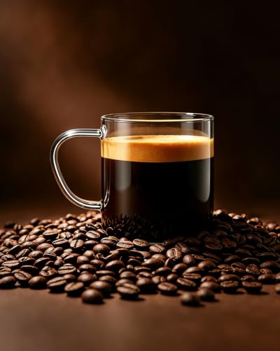 LUXU Glass Coffee Mugs, 14 oz Ice coffee cups,Clear Tea Cups Set of 4 | Heat Resistant and Explosion-Proof Glass Coffee Cups,Borosilicate Glass Mugs with Handles for Hot/Cold Beverages,Americano - style: 14 oz clear coffee mugs