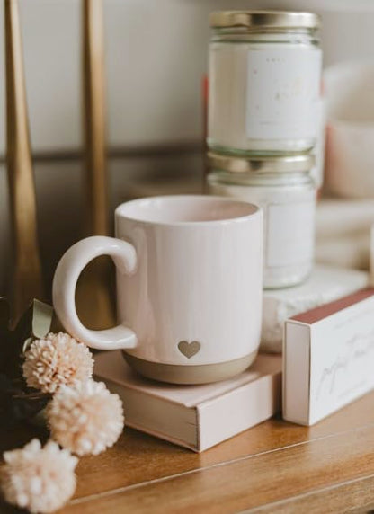 Sweet Water Decor Pink Heart Coffee Mug, 14oz Stoneware Cup with Handle for Hot Cocoa, Tea & Cider, Microwave & Dishwasher Safe, Romantic Valentine's Day Gift for Her - style: Pink Heart
