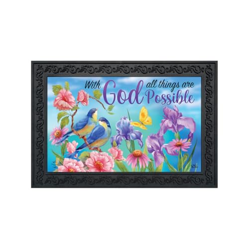 Briarwood Lane Spring Doormat 30x18 Indoor Outdoor with God for Spring Doormat - color: With God