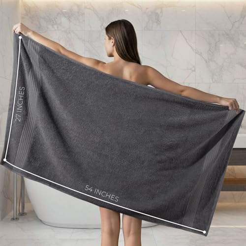 Utopia Towels 6 Pack Bath Towels, 27x54 in, 100% Cotton, Grey | Premium Lightweight Ring Spun Cotton Towels - Highly Absorbent, Quick-Drying, Ideal for Hotel, Spa & Home Bathroom - color: Grey