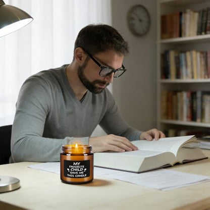 12-Pack Amber Jar Father's Day,Scented Candles, Gift for Dad 3.5oz, Natural Soy Wax and Premium Essential Oils. Ideal for Study Home & Office Aromatherapy. - color: 12Pack-Brown
