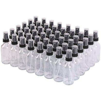 NOOEEISS Clear Glass Small Spray Bottles 2 oz 48 Packs,Fine Mist Sprayer Pretty Finish,Refillable Containers mini spray bottles for Cleaning Solutions and Skin Care (Clear 48Pack) - color: Clear, size: 48Pack