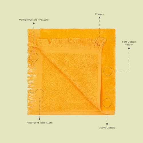 Fringed Reversible Fingertip Hand Towel (Size 11" W x 18" L) Terry Cotton Washcloth Set for Face and Bathroom use. (White, 3)