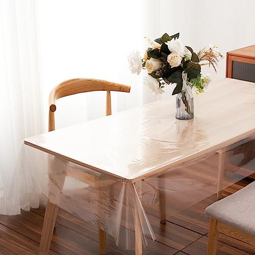 Clear Plastic Tablecloth Protector 70x108 inch Waterproof Oilproof Stain Resistant Wipeable Table Cover for Dining Tables - size: 70" x 108" (Rectangular)