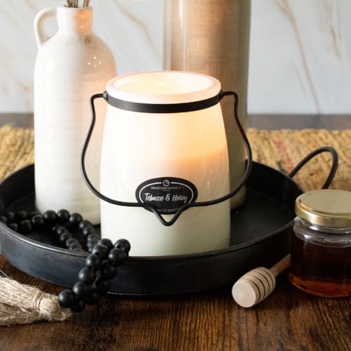 Milkhouse Tobacco & Honey Soy Candle, 22 oz Butter Jar, 120+ Hr Burn | Clean-Burning, Soy Wax, Cotton Wick, Made in the USA - size: 22 oz