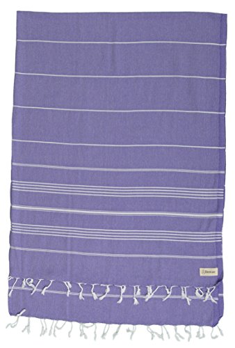 Bersuse Towels Anatolia XL Beach Blanket Throw Blanket Turkish Towel 100% Cotton Extra-Large Quick-Dry Lightweight Premium Peshtemal Towel - 61x82 Inches, Dark Purple - color: Dark Purple