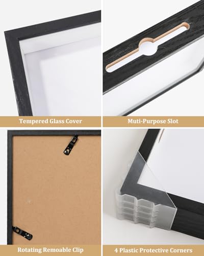 Adventure Archive Box, 12 x 12 Inch Travel Box for Memories, Travel Shadow Box Frame with Slot, Adventure Box, Keepsake Display Case, Perfect for Travel Memento Display Case Travel Decor Gift (Black) - size: 12×12-black