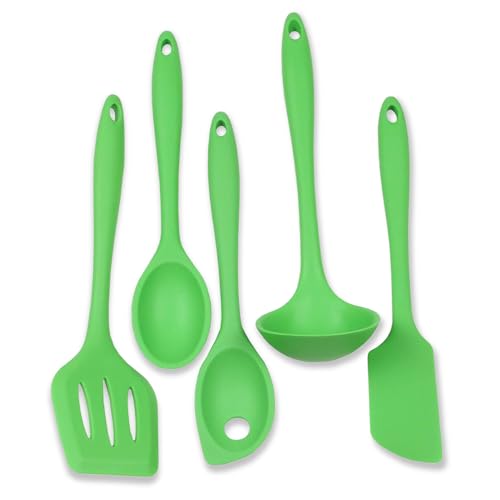 Chef Craft Premium Silicone Kitchen Tool and Utensil Set, 5 Piece, Green - color: Green, size: 5 Piece Set