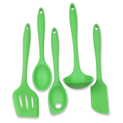 Chef Craft Premium Silicone Kitchen Tool and Utensil Set, 5 Piece, Green - color: Green, size: 5 Piece Set