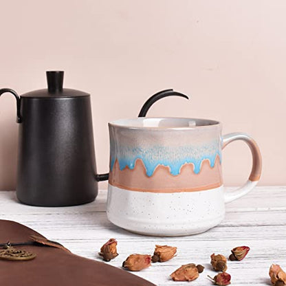 Bosmarlin Large Ceramic Coffee Mug, Big Tea Cup, 7 Colors to Choose, 21 Oz, Dishwasher and Microwave Safe, 1 PCS (White) - color: White