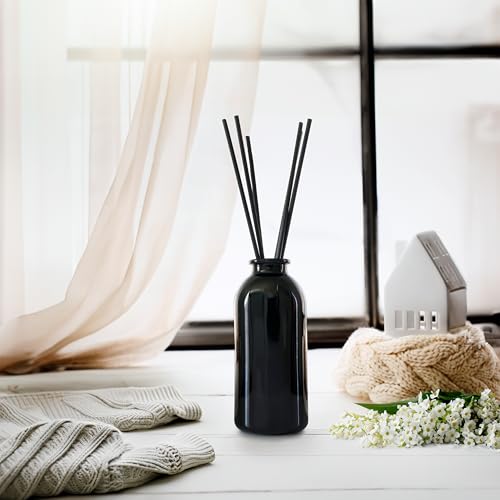 Reed Diffuser Set, Amber & Lavender - Bathroom Shelf Décor | (AWAKEN and RENEW) Mind & Body Aromatherapy Collection, Essential Oil Botanical Diffusing Room Scent - color: Amber & Lavender