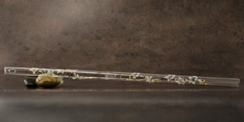 Hall Crystal Flute 22201 - Offset Glass Flute in D - White Lily - color: White Lily