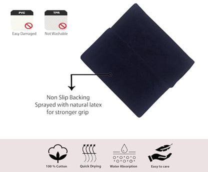 Home Weavers Luxury Collection 100% Cotton Reversible Bathroom Rugs Set, Washable Rug, Soft Cotton Extra Soft and Absorbent Bath Rug, Kitchen Mat, 2 Piece Set(S+M), Navy - color: Navy, size: 2 Piece Set(S+M)