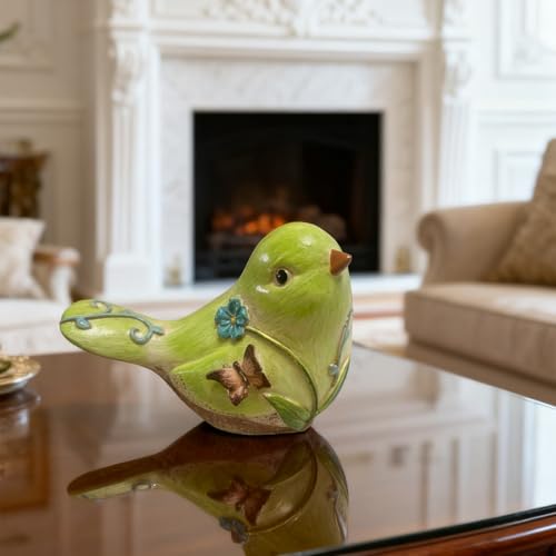 Home Shelf Decor, Green Bird Statue - color: Green