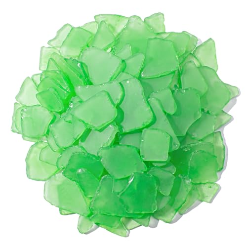 Keedolla Tumbled Sea Glass for Crafts - 15 OZ Green Frosted Seaglass Pieces for DIY Art Crafts, Vase Filler, Beach Weddings, Aquarium and Home Decor - Emerald Green - color: Emerald Green, size: 15 OZ / 0.93 LB