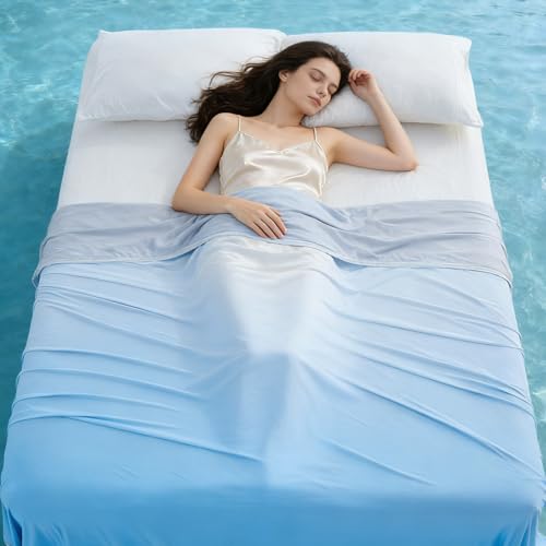 EMME Cooling Throw Blanket Summer Blanket for Hot Sleepers Cold Throws for Couch Sofa Bed Thin Lightweight Double-Sided Keep Body Cool for Kids Adults Gradient Blue - color: 09- Gradient Blue, size: Throw(50"x 70")